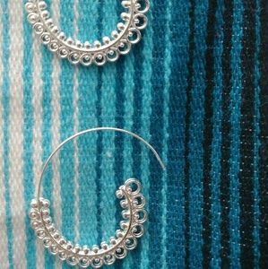 Earrings "Spiral", Silver tone